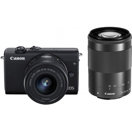 Canon EOS M200 + EF-M 15-45 мм + 55-200 мм IS STM, черный