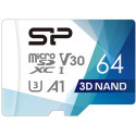 Silicon Power mälukaart microSDXC 64GB Superior Pro V30 + adapter