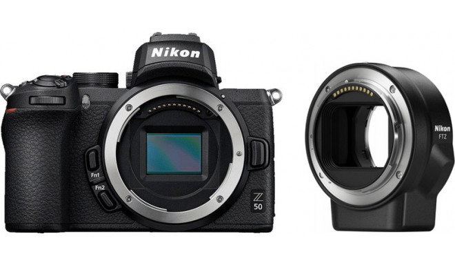 Nikon Z50 kere + objektiivi adapter FTZ