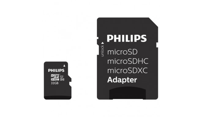 Philips MicroSDHC 32GB class 10/UHS 1 + Adapter