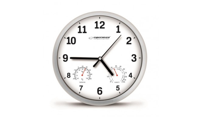 Esperanza EHC016W Настенные часы с термометром и гидрометром. 25см