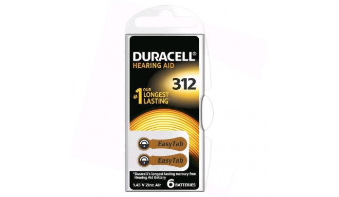 Duracell Hearing 312 (A312) Blister Pack 6pcs.