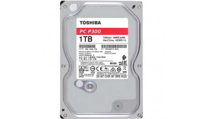 Toshiba kõvaketas HDD P300 Bulk 3.5 1TB SATA 7200rpm 64MB