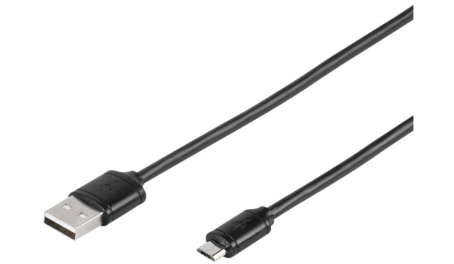 Vivanco cable microUSB - USB 1 м, черный (35815)