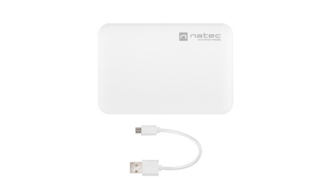 POWERBANK NATEC EXTREME MEDIA TREVI COMPACT 5000MAH 2X USB-A + 1X USB-C WHITE