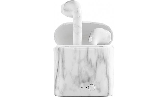 InnovaGoods bezvadu austiņas + mikrofons SmartPods, marmora krāsā