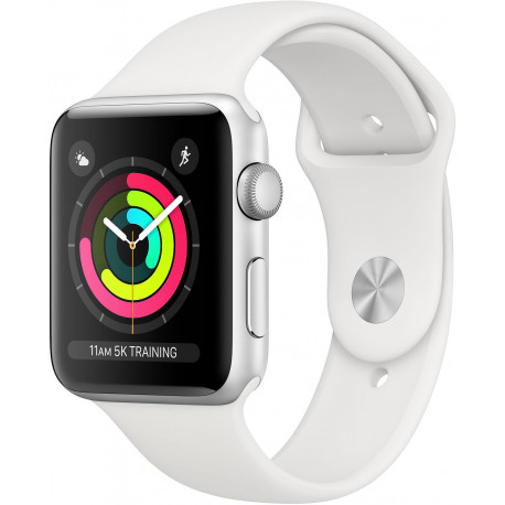 Apple Watch 3 GPS 38 мм Sport Band, серебристый/белый