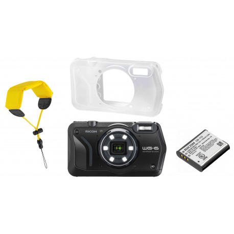 Ricoh WG-6 Kit, melns (rezerves akumulators+ aizsargapvalks + peldošā siksna)