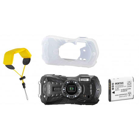 Ricoh WG-60 Kit, must (lisaaku + vutlar + ujuv randmerihm)