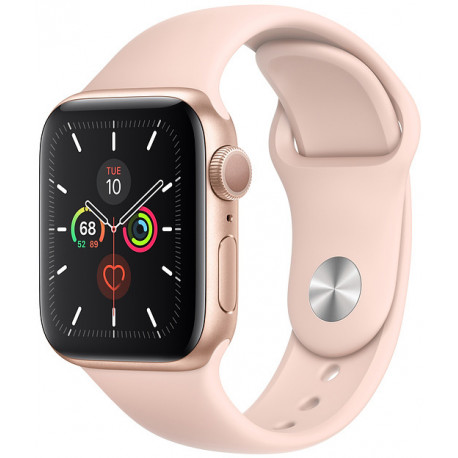 Apple Watch 5 GPS 44 мм Sport Band, золотистый/розовый песок