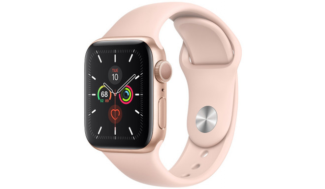 Apple Watch 5 GPS 40mm Sport Band, zeltīts/rozā smilšu