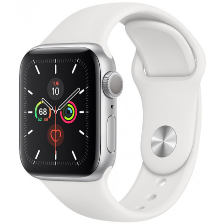 Apple Watch 5 GPS 40 мм Sport Band, серебро/белый