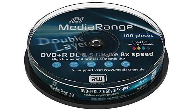 DVD+DL 8X CB 8,5GB MediaR Pr. 10 pieces