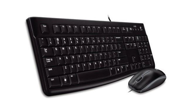 Logitech klaviatūra MK120 EST, melna + pele