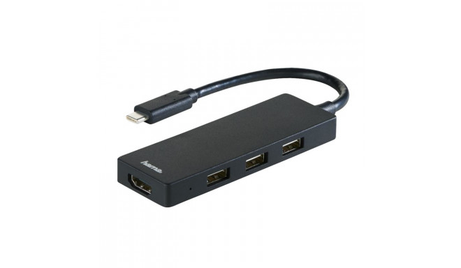 USB Hub Hama USB-C, 3x USB 2.0 ja HDMI