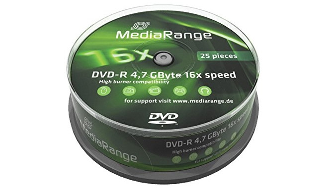 DVD-R 16x SP 4,7GB MediaR. 25 pieces