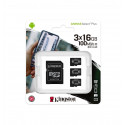 Card memory Kingston Canvas Select Plus SDCS2/16GB-3P1A (16GB; Class A1; Adapter, Memory card x 3)