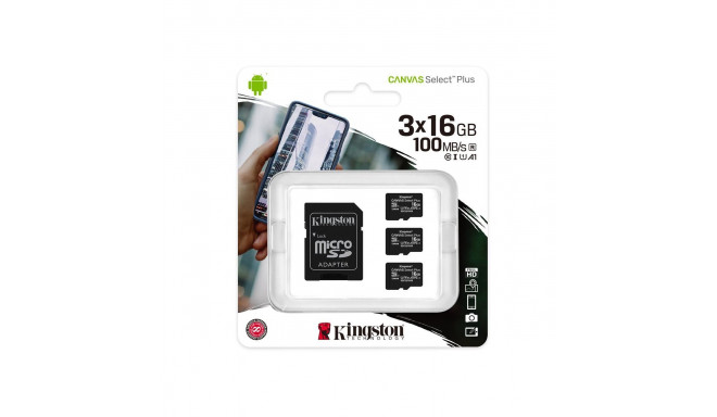 Kingston Technology Canvas Select Plus memory card 16 GB MicroSDHC Class 10 UHS-I