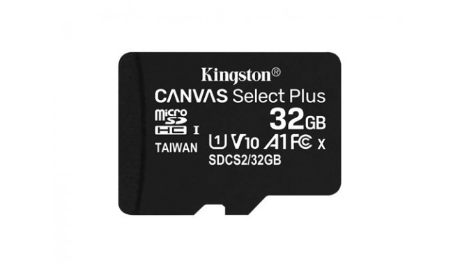 Kingston mälukaart microSDHC 32GB Canvas Select Plus 100MB/s