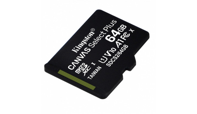 Kingston mälukaart microSDXC 64GB Canvas Select Plus 100MB/s