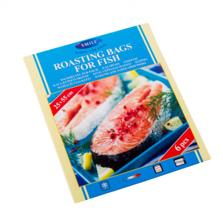 OUT Smile küpsetuskotid kalale 25 x 55 cm, 6 tk