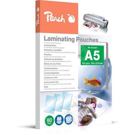 PEACH Lamina foil 80mic DIN A5 100 pcs.