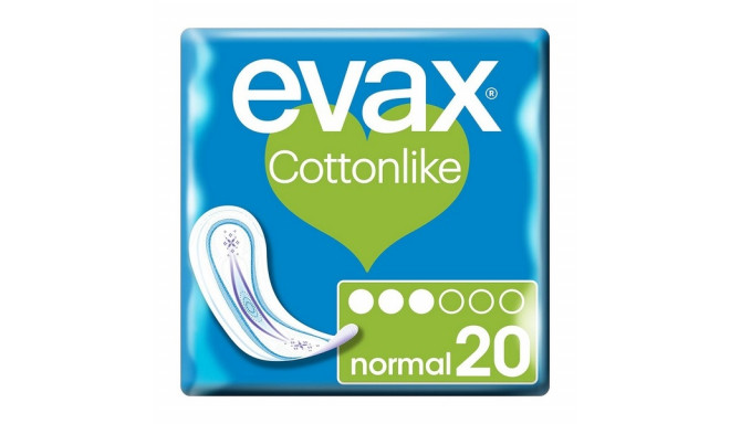 Parastie Sanitārie Ieliktnīši Bez Spārniņiem Evax Cottonlike (20 uds) 20 gb.