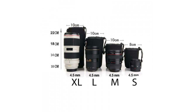 Fotocom objektiivikott veekindlast neopreenist XL 10x22cm