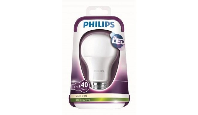 Philips LED lamp E27 6W 2700K (929001171831)