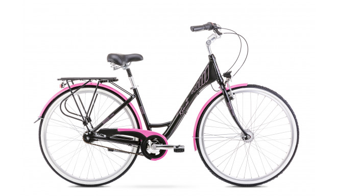 Linnajalgratas naistele 19 L MODERNE 7 must-roosa