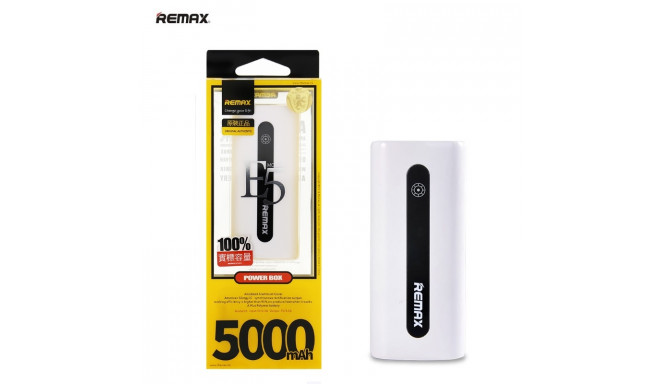 Remax akupank E5 5000mAh USB 5V 1A, valge