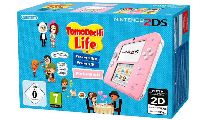 Nintendo 2DS HW + Tomodachi Life, pink
