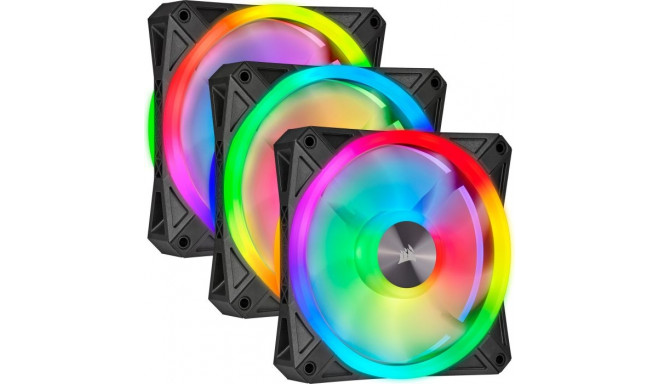Corsair iCUE QL120 RGB 3 120x120x25, case fan (black, 3-pack, including Lighting Node CORE)