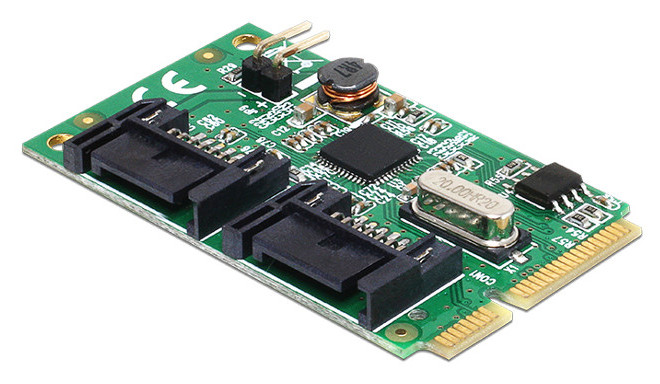 Delock контроллер Mini PCIe I/O PCIe 2xSATA