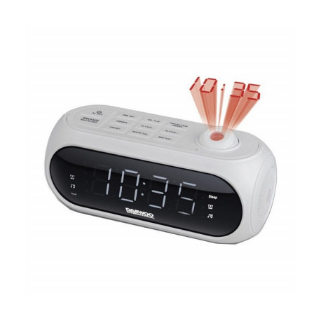 Daewoo radio alarm clock DCP-490, white