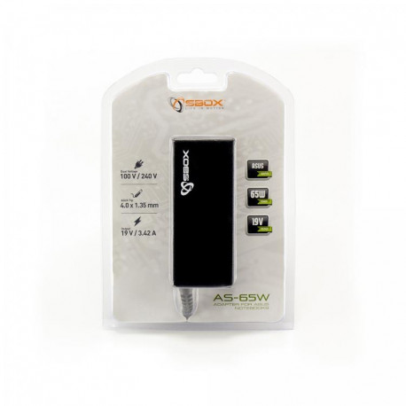 Sbox AS-65W Adapter for Asus Notebooks, Black