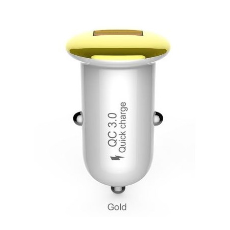 Devia Mushroom series car charger (QC3.0-18W) gold