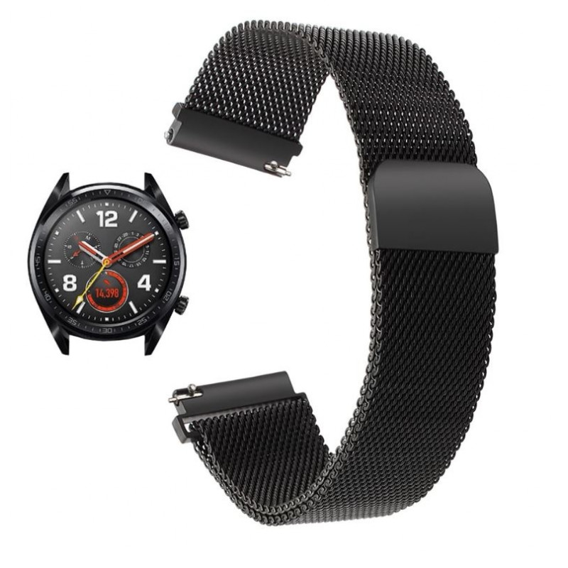 Tellur watch strap Milanese Loop Huawei Watch GT 22mm black Sports smart watch straps Photopoint