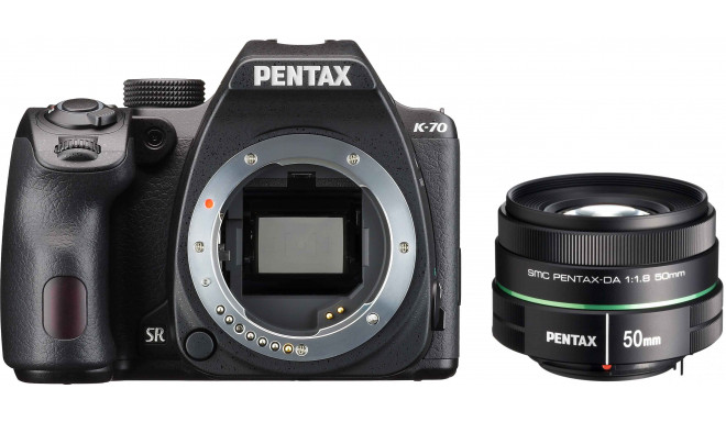 Pentax K-70 + DA 50mm f/1,8, черный