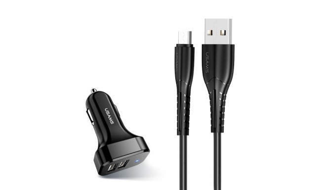 Car charger 2xUSB C13 2.1A microUSB black NTU35MC13TZ