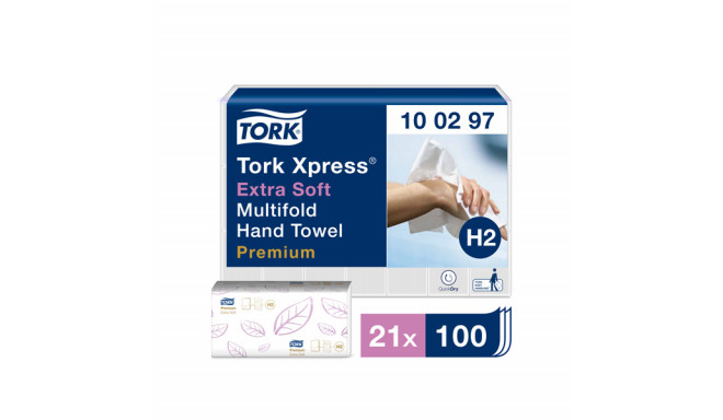 Lehtpaberrätikud Tork Xpress® Extra Soft Multifold, 21.2x34cm, 2-kih, 100 lehte H2 100297 (21 tk)