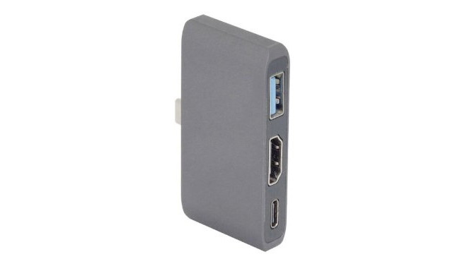 RoGer RO-AD2 (3 in 1) USB-C Multiport Adapter / USB 3.0 / HDMI / USB-C / Grey