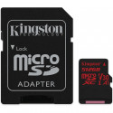 KINGSTON 512GB microSDXC Canvas React 100R/80W U3 UHS-I V30 A1 Card + SD Adptr