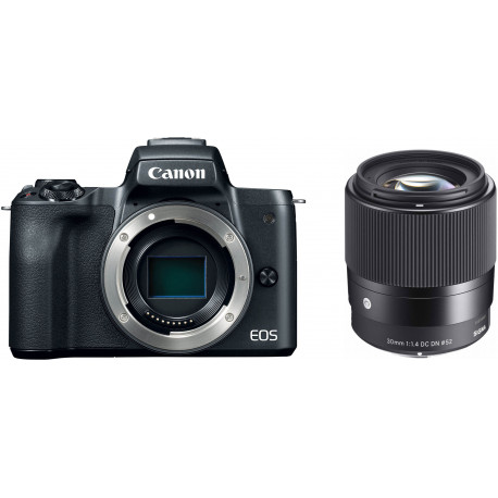 Canon EOS M50 + Sigma 30mm f/1.4, черный
