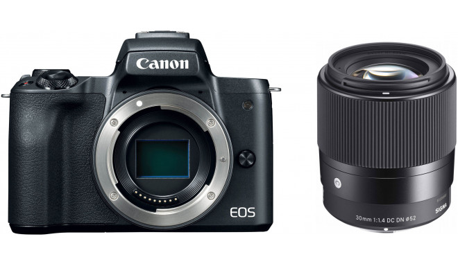 Canon EOS M50 + Sigma 30mm f/1.4, black