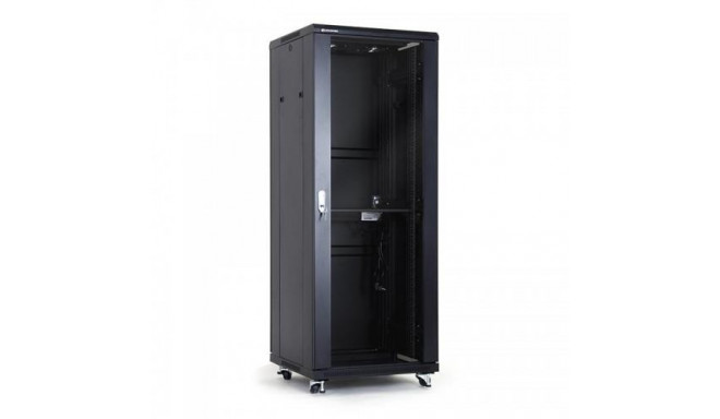 Alantec Rack Cabinet 32U 600x600 flat pack glass door black