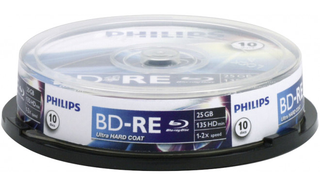 1x10 Philips Blu-Ray ReWritable 25GB 2x SP