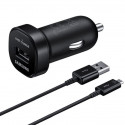 Autolaadija USB-C otsikuga (adapter 2A/18W + USB-kaabel 1.5m), kiirlaadimine, must, Samsung