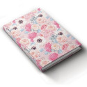 Dateerimata kalendermärkmik Flex 140x190mm, täpp, Pink Flowers, kõvaköide, lamineeritud disainkaaned