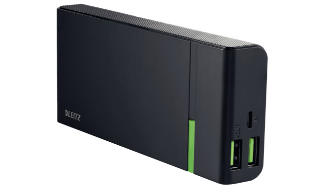 Akupank/Mobiilne akupakk Leitz Complete High-Speed USB Power Bank 10400mAh, black/must 2xUSB 5V max2